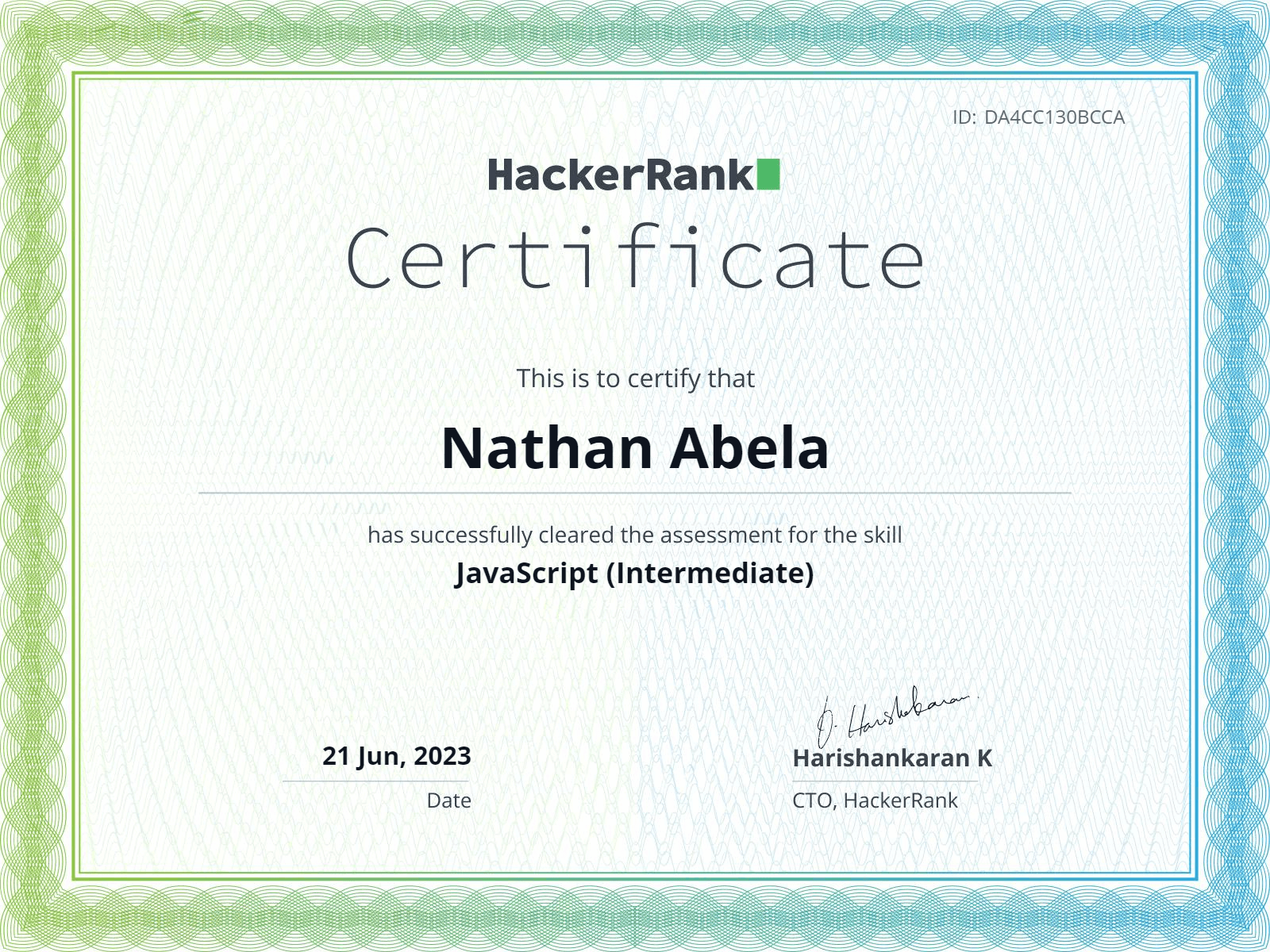 JavaScript (Intermediate) Certificate.png