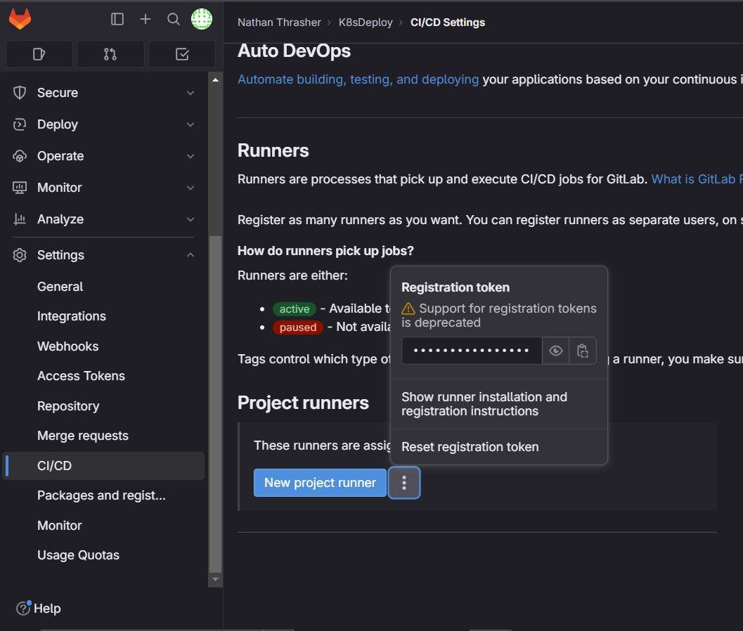 Gitlab Runner Settings