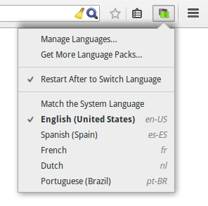 Languages toolbar button