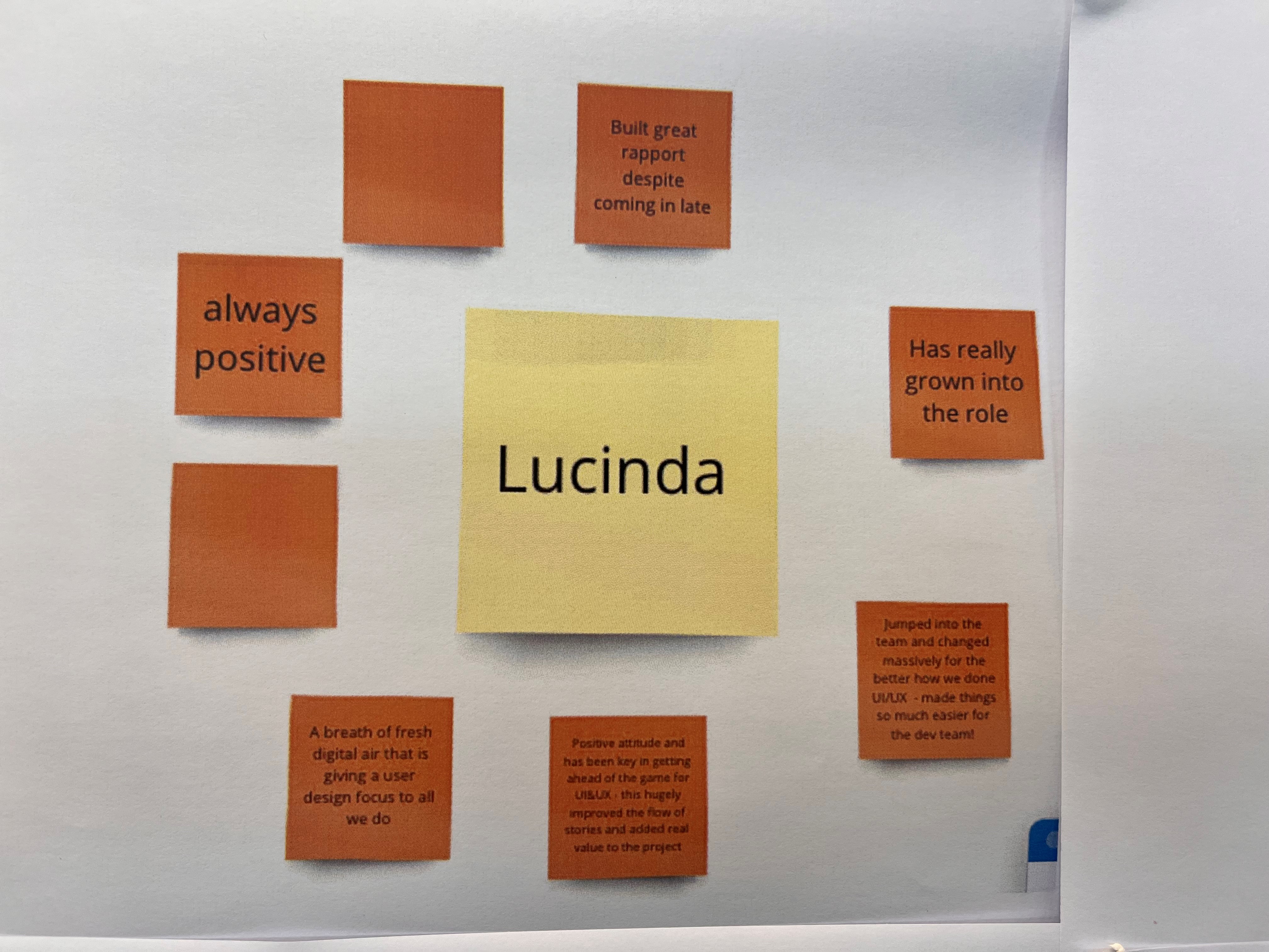 feedback from the group on lucinda