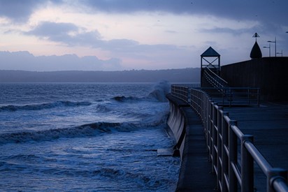 wave hitting pier