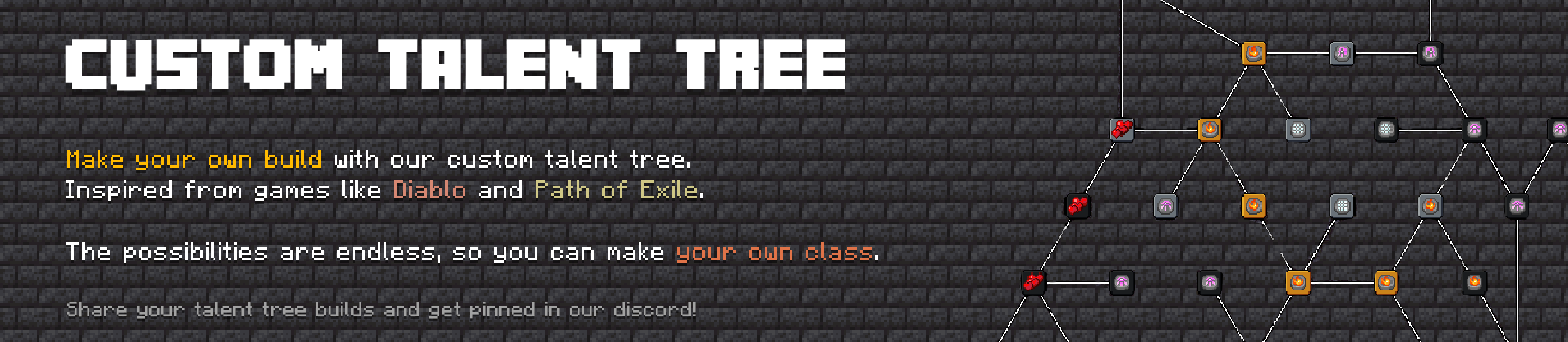 The modpack also features a custom talent tree inspired from games like Diablo and Path of Exile.