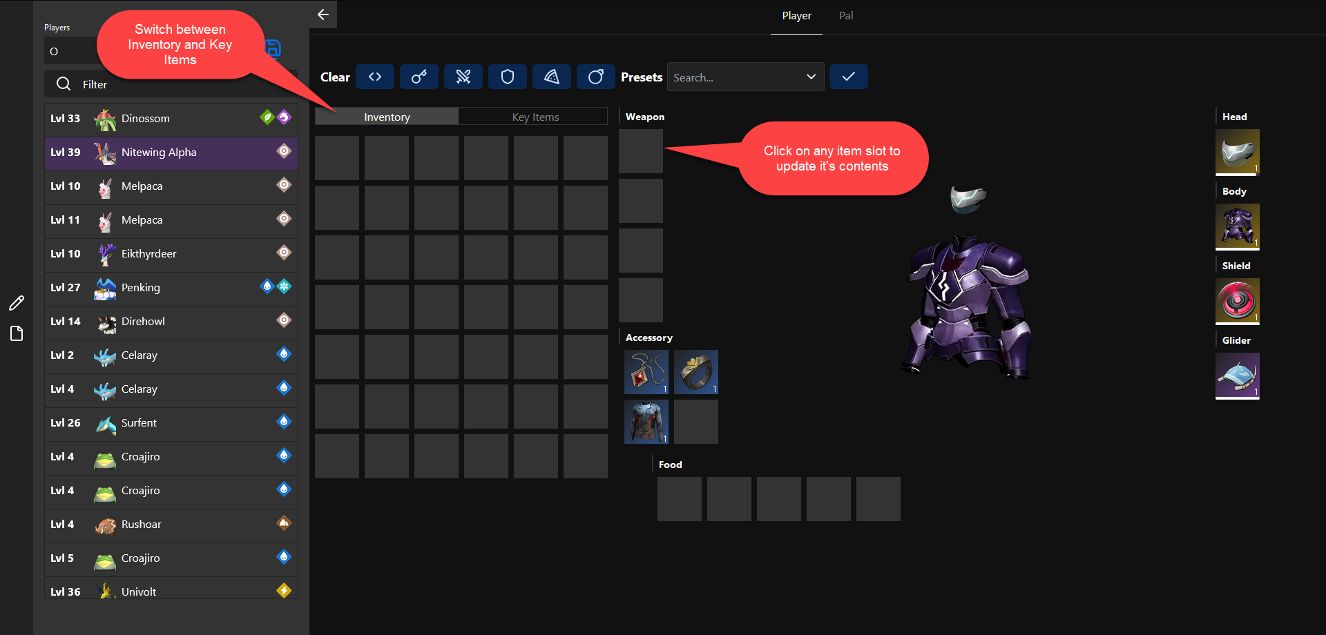 Inventory Tab