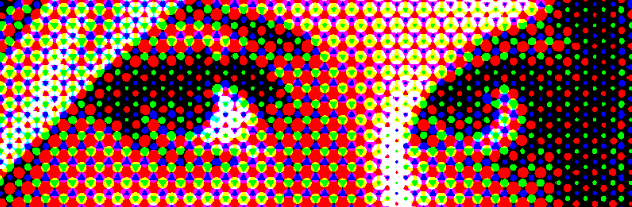 filter halftone lena eyes hexagons blur