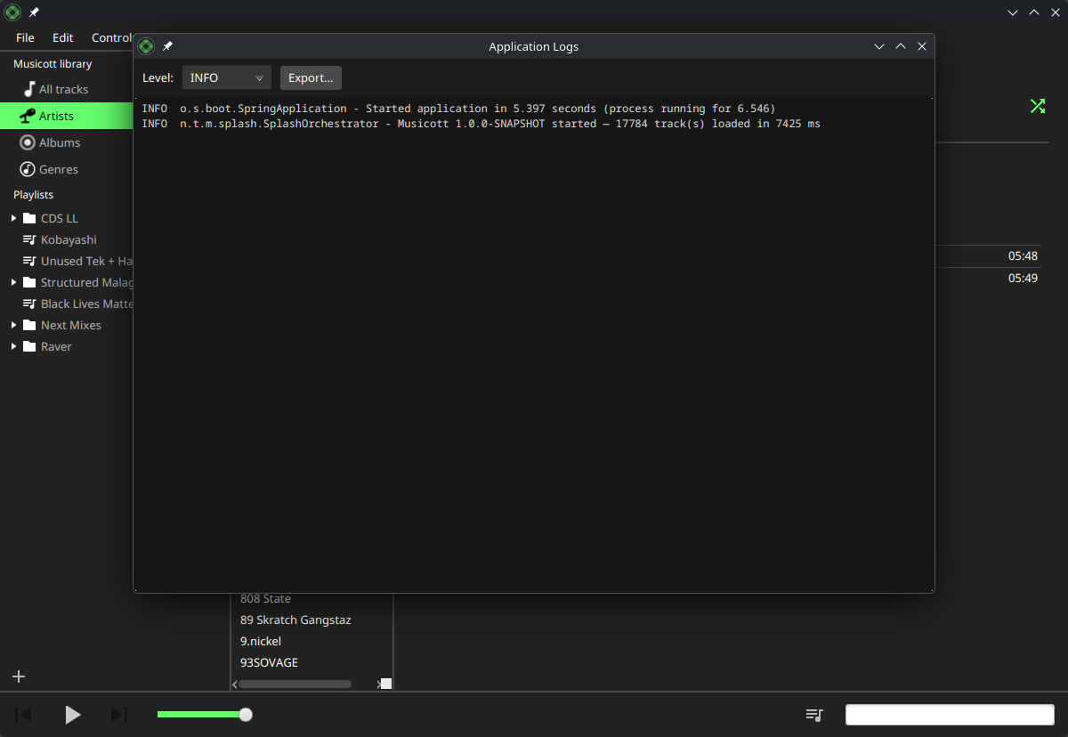 Application log viewer
