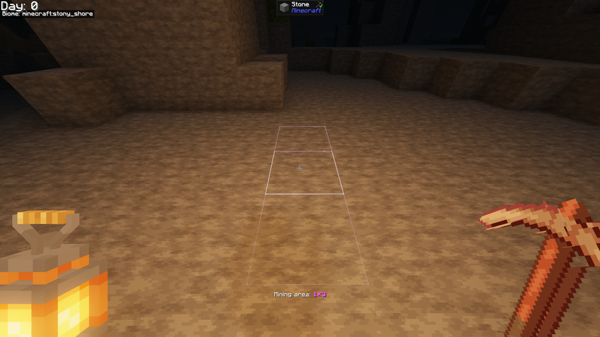 1x3 mode: amethyst preview outline along the line