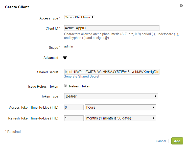 Created OAuth2.0 Client