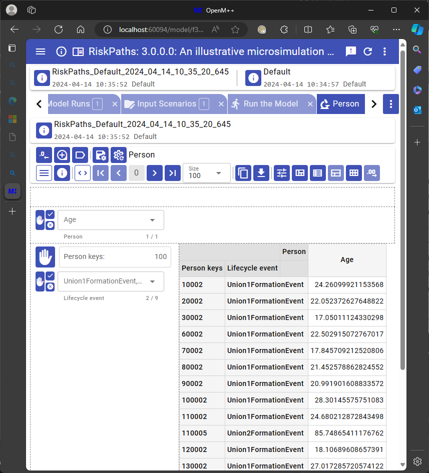 RiskPaths microdata filtering by event