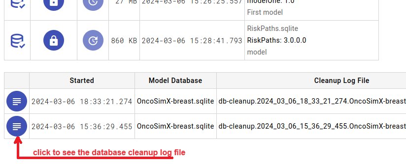 OpenM++ UI: Database cleanup log files