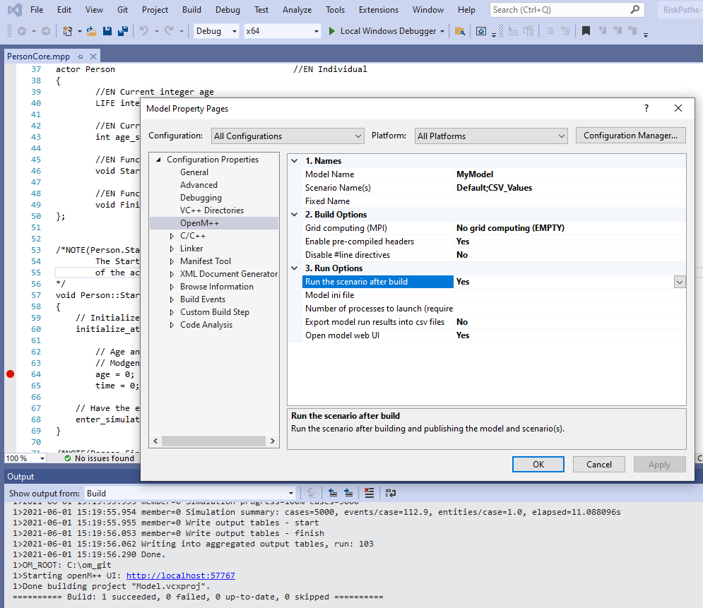 Visual Studio Model Project Properties