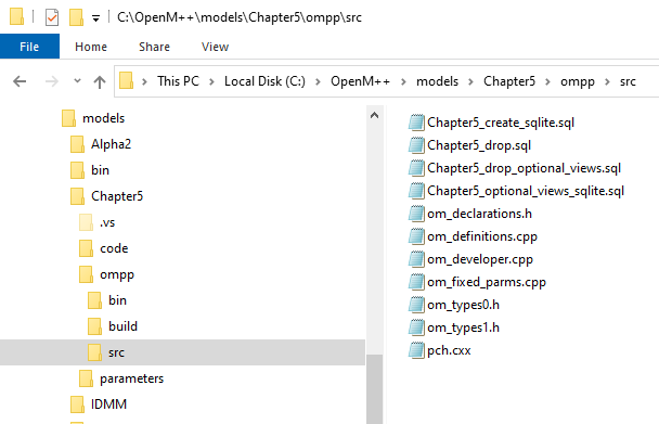 Model c++ source files on Windows