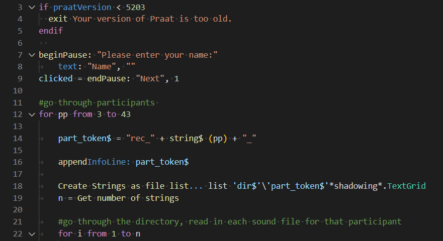 PraatVSCode syntax highlighting