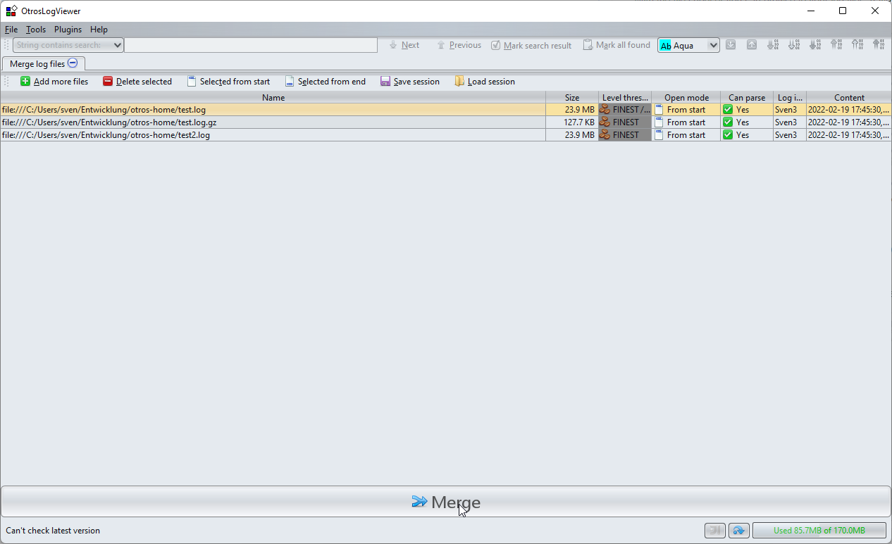 merge log files