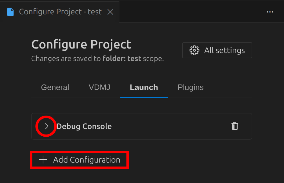 Add Configuration