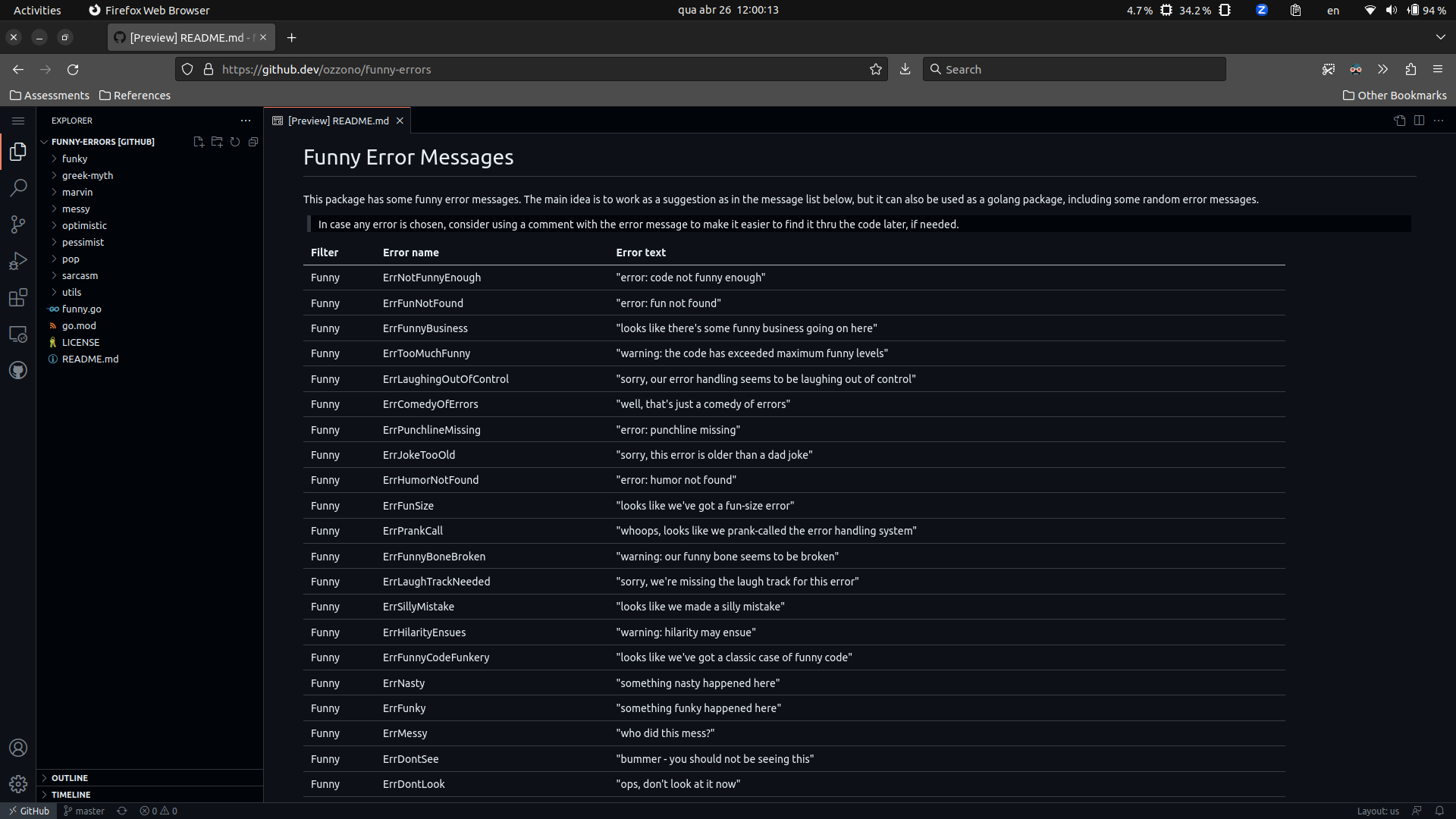 Github online dev environment