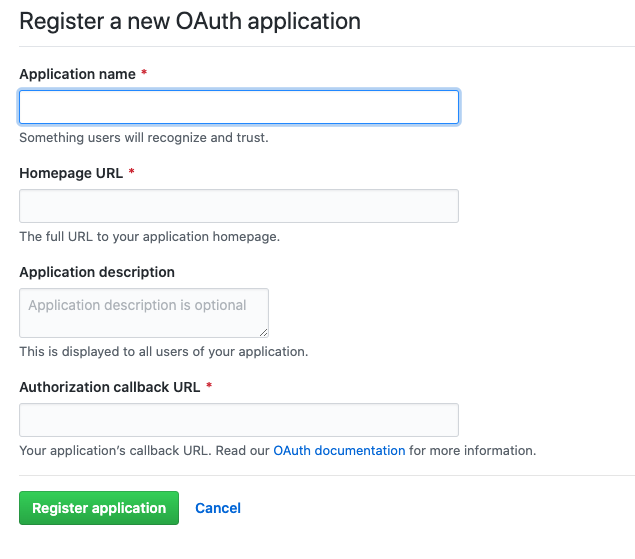 New OAuth App