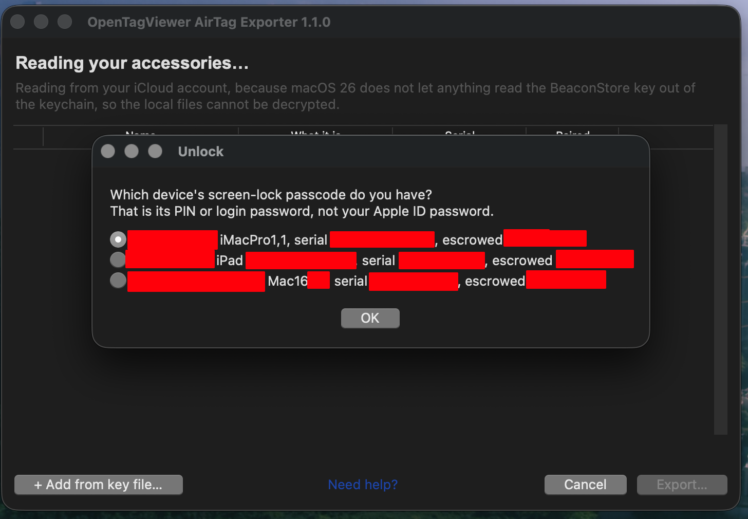 Choosing which device to recover from