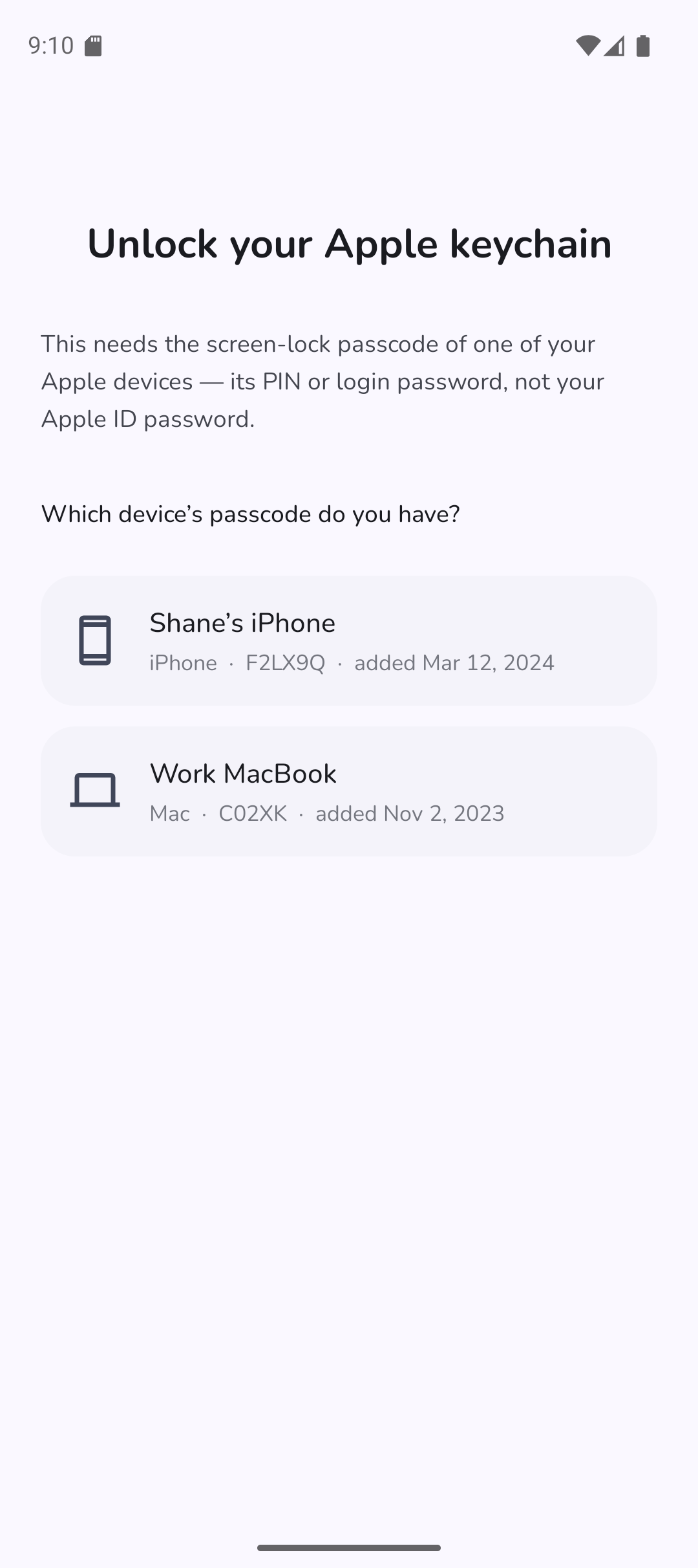 pick a device