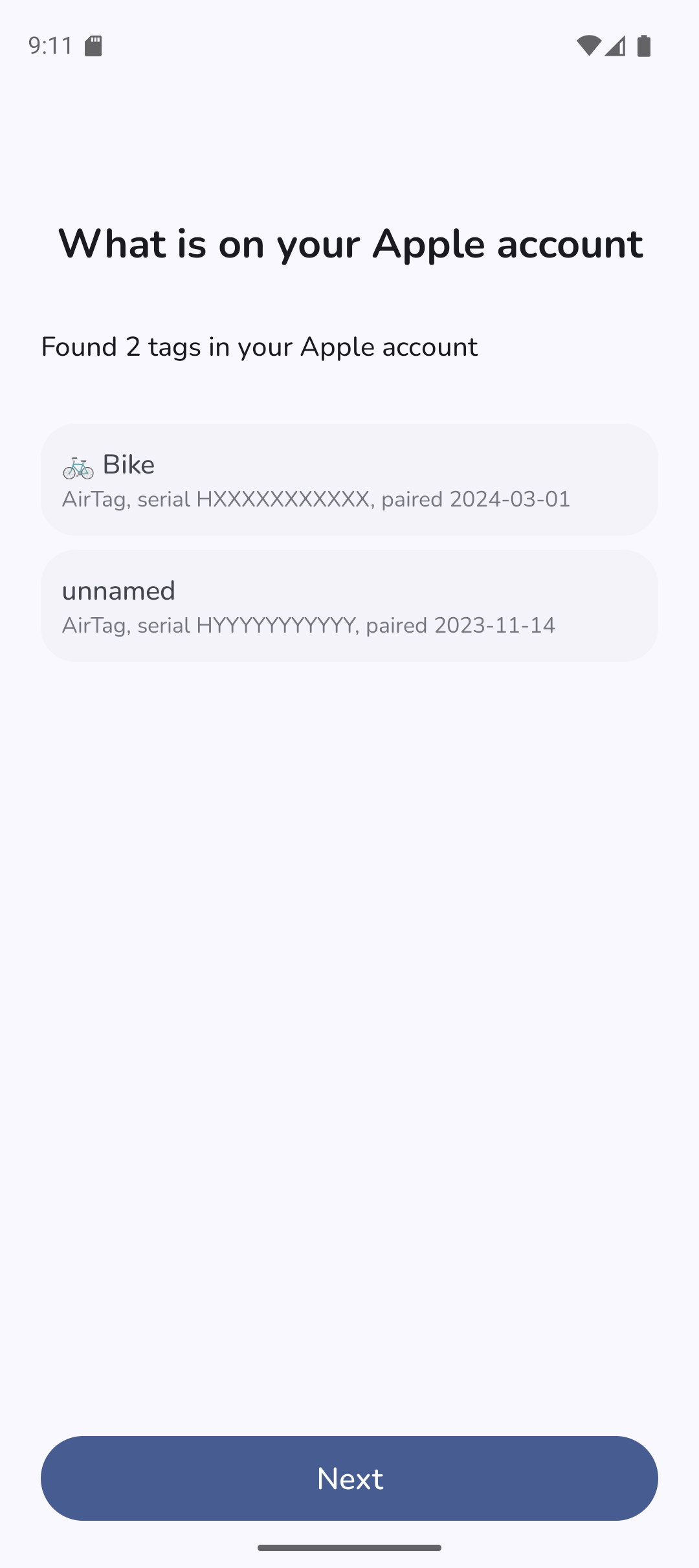 tags found