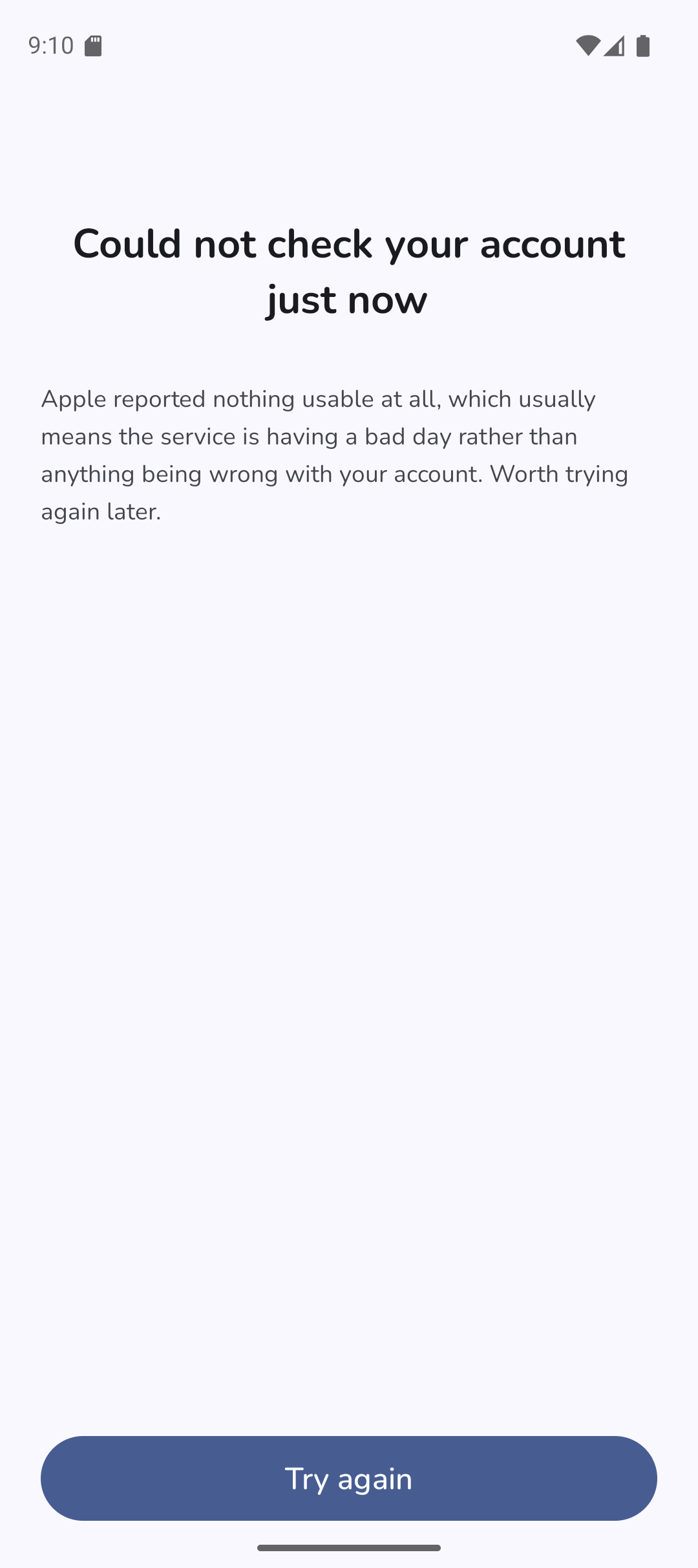 service unsure