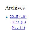 Archive widget on page