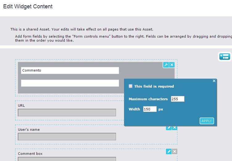 Comments Widget Configuration