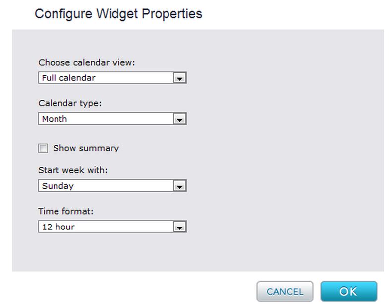 calendar widget layout