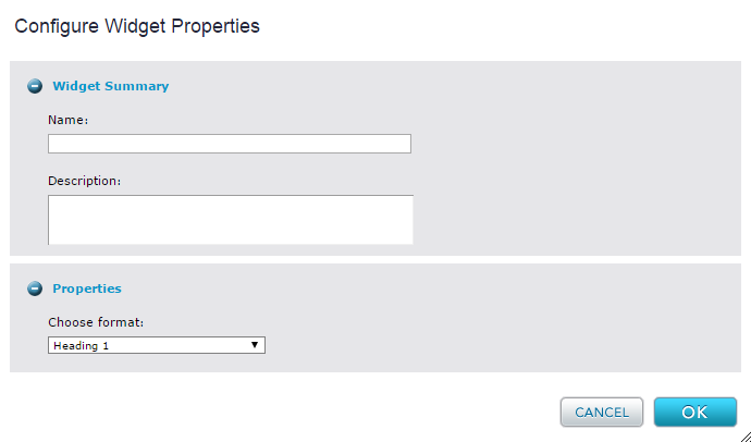 Title Widget Properties