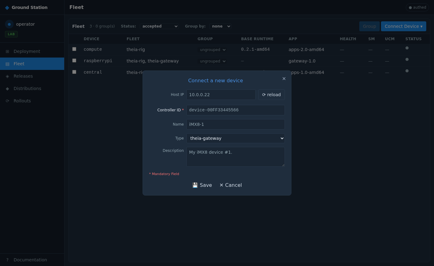 Connect a new device — SSH-probe prefill