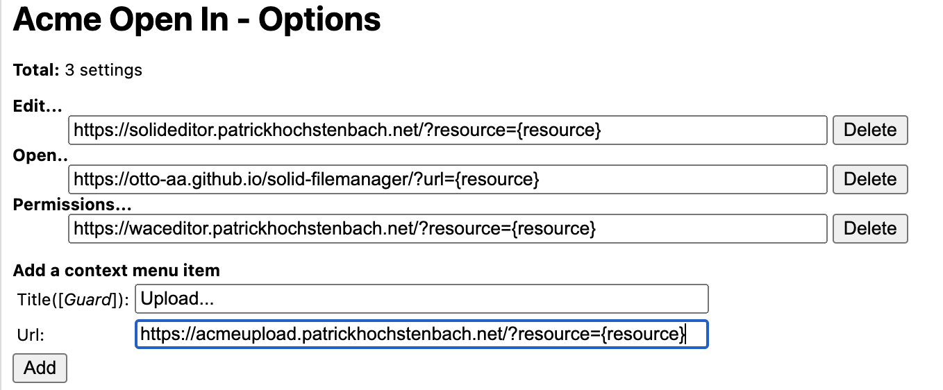 Options Menu