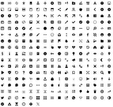 Full list of icons rendered