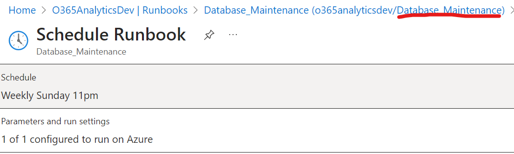 Schedule configured