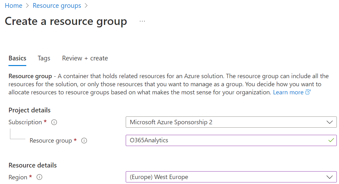 Create a resource group