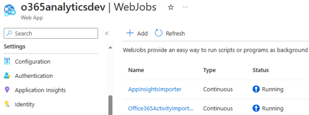 A screenshot of a web jobs application Description automatically generated