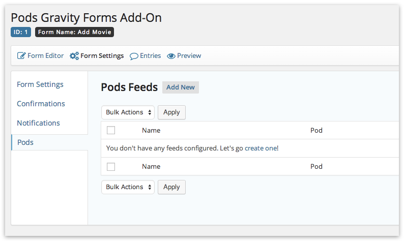 Pods feed page