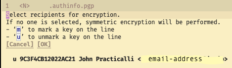 Spacemacs Encryption - eazypg encrypt file - authinfo