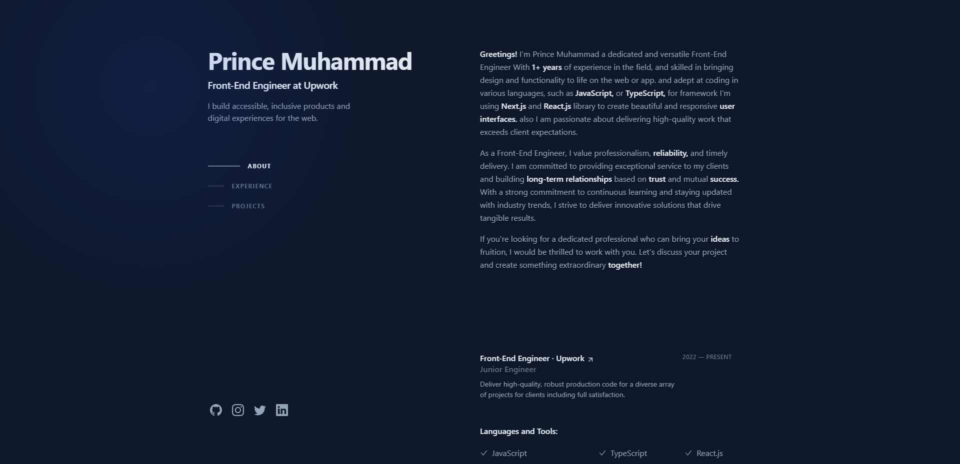 prince muhammed portfolio