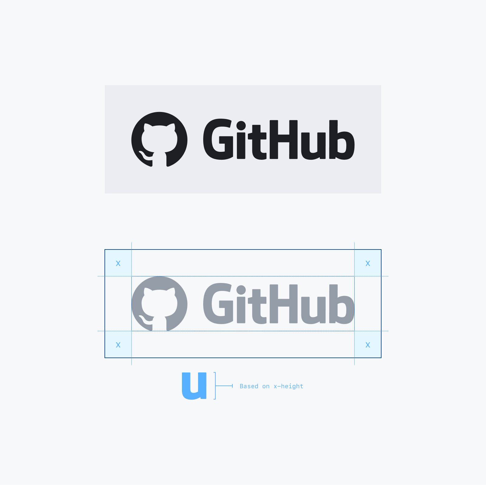GitHub logo lockup spacing guide