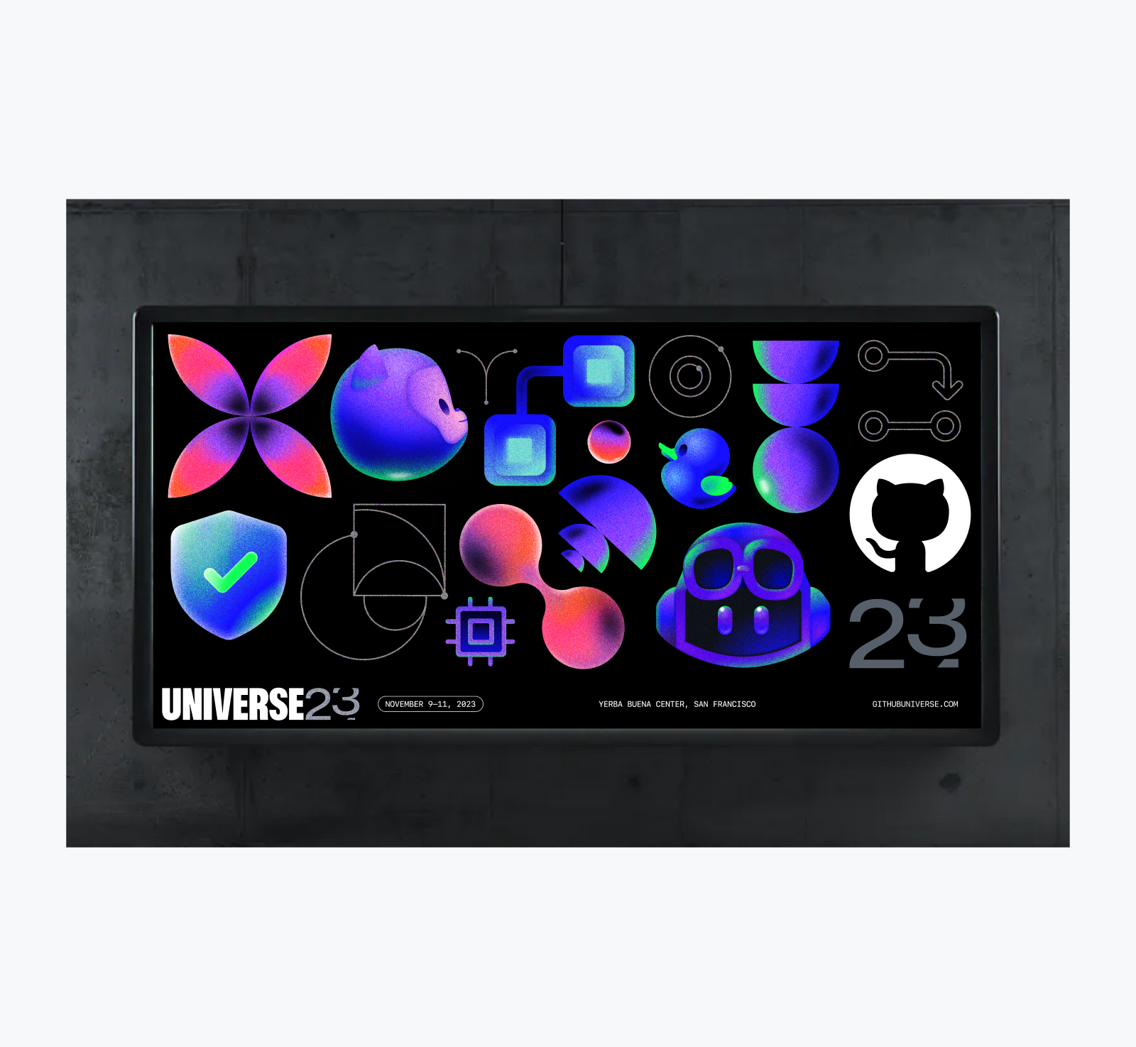 A GitHub Universe 2023 billboard