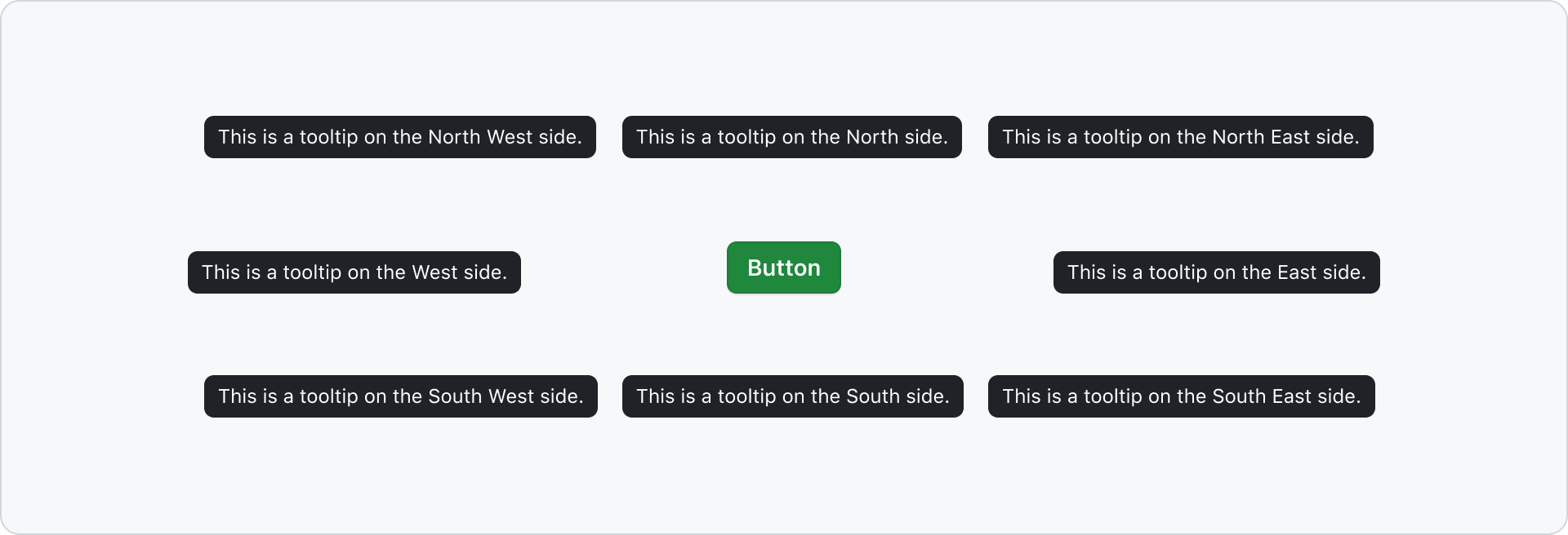 tooltips rendered in all possible positions surrounding a control