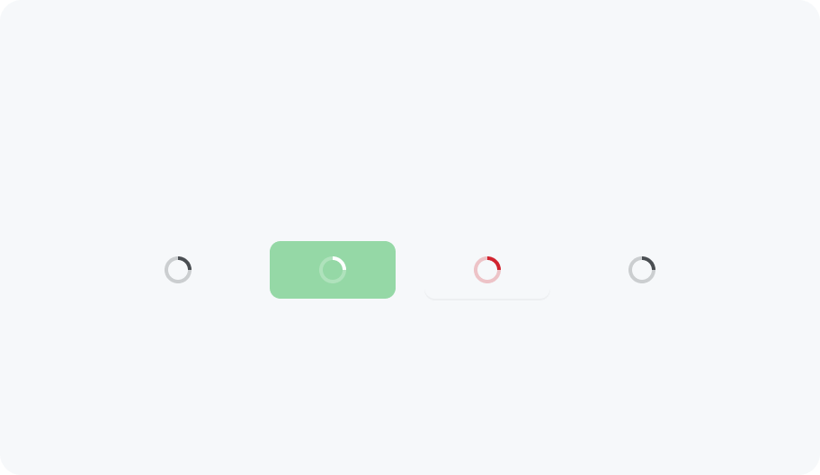 An button that looks disabled, but the text is replaced with a spinning loading indicator