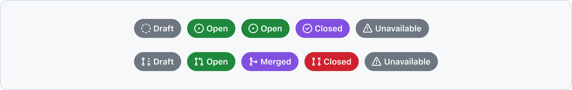 State label displayed for issues and pull requests