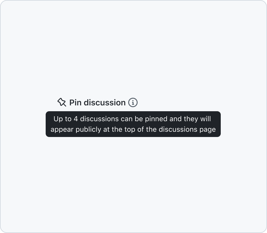 Information about how many discussions can be pinned within tooltip on non-interactive element