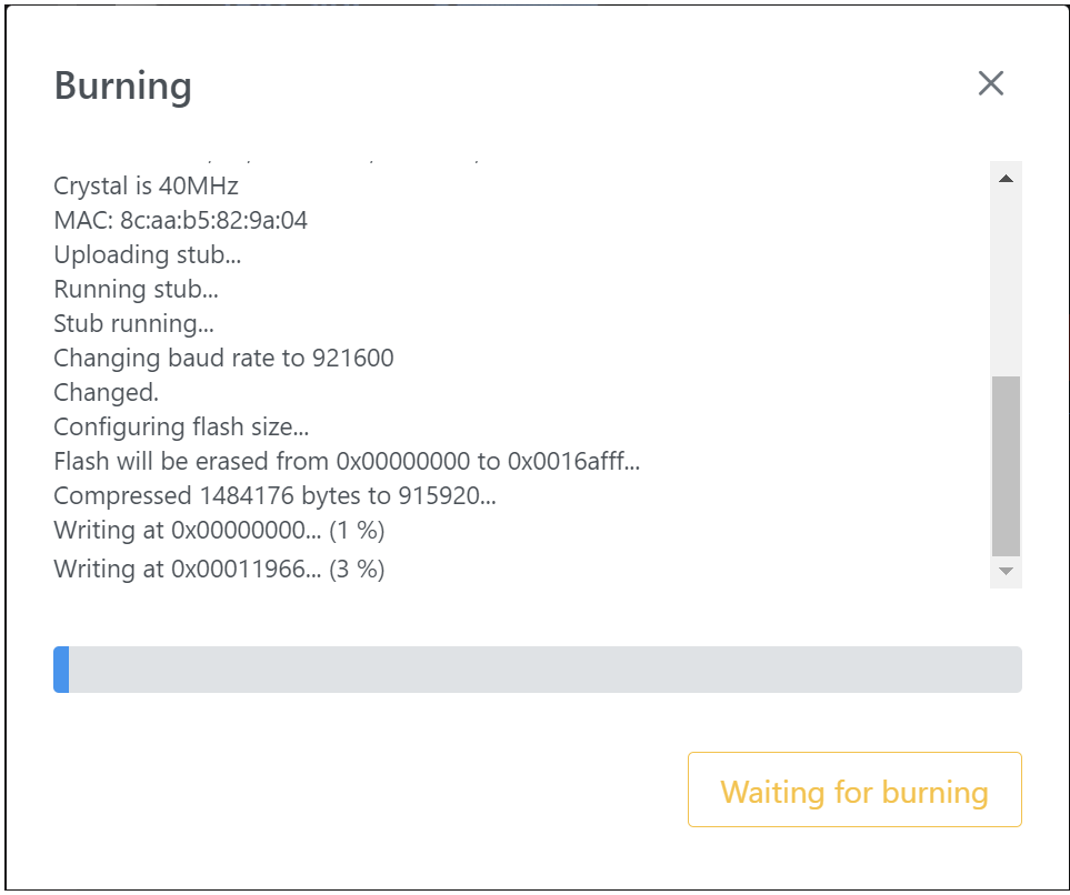 Burning in progress