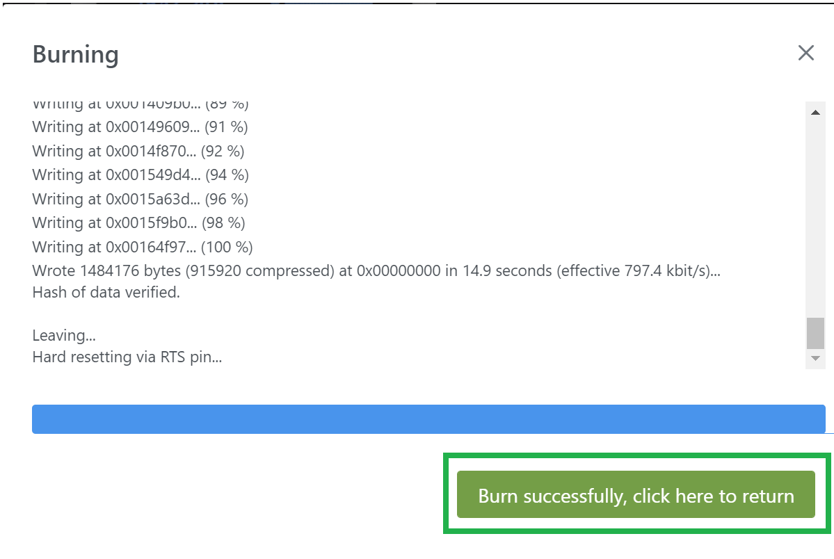 Burn completed successfully