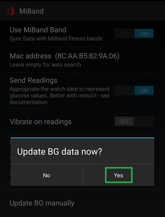 Update BG data now