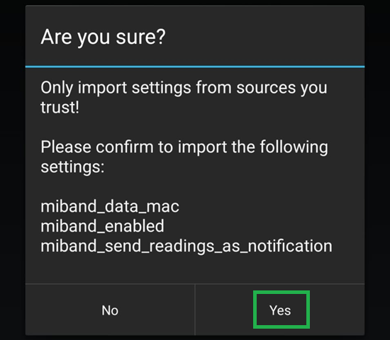 Confirm the import