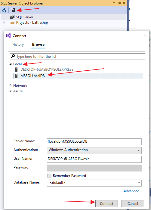 View -> Sql Server Object Explorer