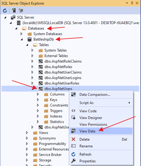 View -> Sql Server Object Explorer