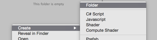 Creating a folder in Unity